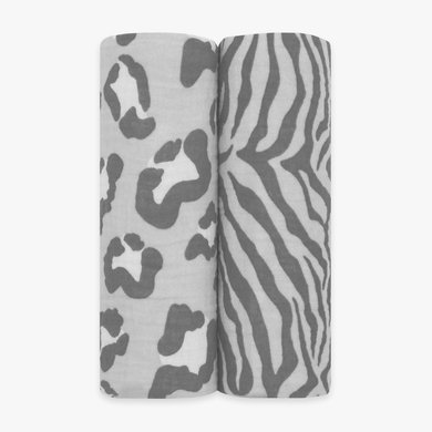 emma & noah Langes en mousseline Set de 2 Léo Gris