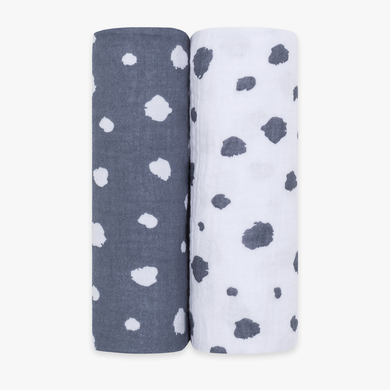emma & noah Langes enfant pois bleu lot de 2