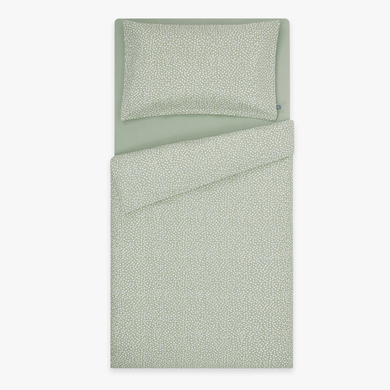 emma & noah Parure de lit enfant fleur sauge 100x135 cm