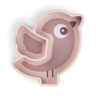 Done by Deer ™ Assiette à goûter en silicone Stick&Stay in Birdee Rosa
