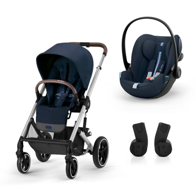 cybex GOLD Poussette duo combinée 2en1 Balios S Lux Silver Ocean Blue Cloud G i-Size Plus Ocean Blue