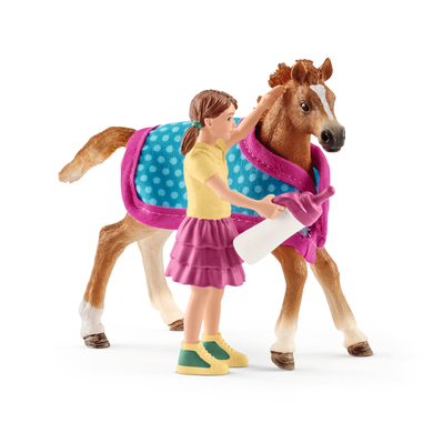 schleich® Figurine poulain avec couverture Horse Club 42361