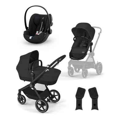 Image of cybex GOLD Passeggino 3 in 1 EOS Lux Moon nero incluso seggiolino auto Cloud G i-Size Plus Moon nero e Adattatori059