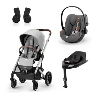 cybex GOLD Balios Silver i-Size Black Barnvagn S Lux Lava Grey inklusive bilbarnstol Cloud G Plus Lava Grey Basstation Base G och adapter