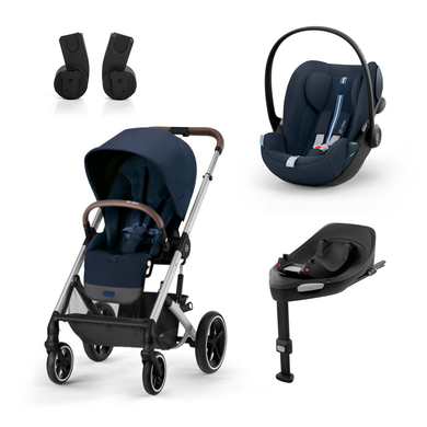 cybex GOLD Poussette duo combinée 2en1 Balios S Lux Silver Ocean Blue Cloud G i-Size Plus Ocean Blue base G black