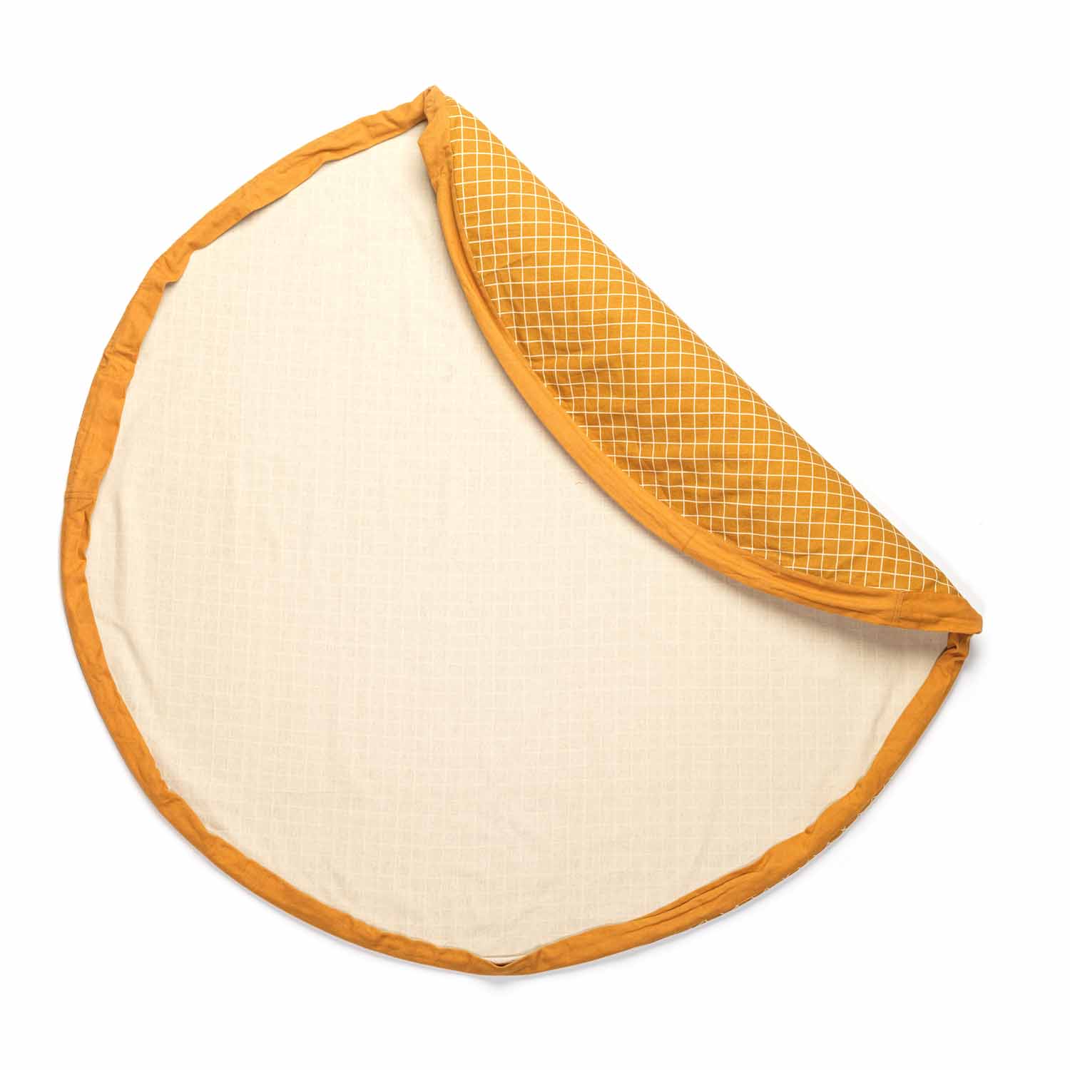 play&go ® Tapis de jeu 2 en 1 Grid mustard ?140 cm