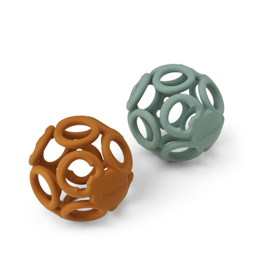 LIEWOOD Boules de dentition Jasmin pack de 2 mustard pepper mint mix