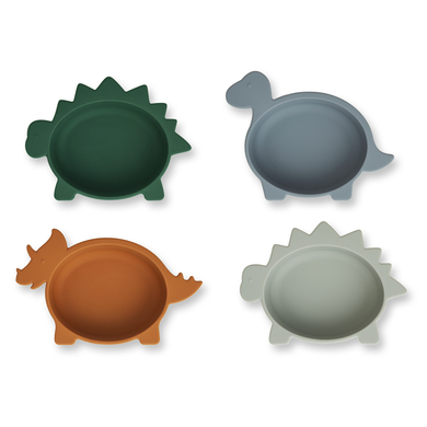LIEWOOD Coquilles en silicone Iggy pack de 4 dino blue multi mix