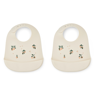 LIEWOOD Tilda silicone bavoirs pack de 2 peach / sea shell mix