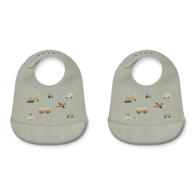 LIEWOOD Bavaglino in silicone Tilda confezione da 2 veicoli/misto tortora