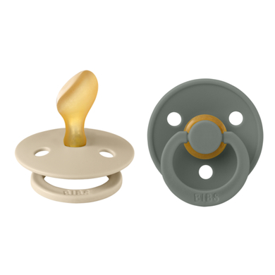 BIBS® Sucettes Colour tétine anatomique Vanilla/Pine latex 6-18 mois lot de 2