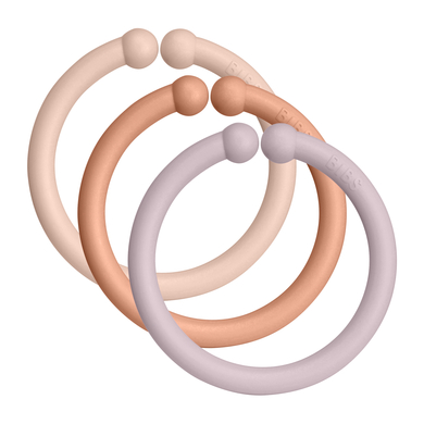 BIBS® Anneaux enfant Blush/Peach/Dusky Lilac lot de 12