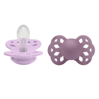BIBS® Sucettes Infinity tétine symétrique 0-6 mois silicone Violet Sky/Mauve lot de 2