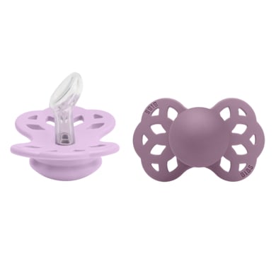 BIBS® Sucettes Infinity tétine anatomique 0-6 mois silicone Violet Sky/Mauve lot de 2