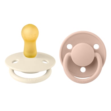 BIBS Fopspeen De Lux Ivory/ Blush vanaf 6 maanden, 2 stuks.