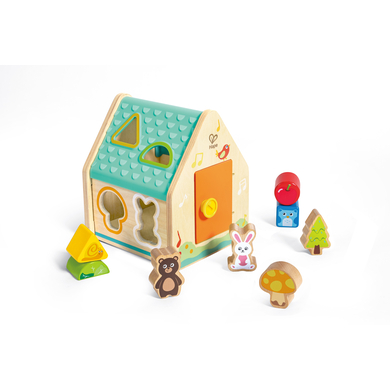 Hape Jeu d'encastrement formes maison animaux de forêt E0515
