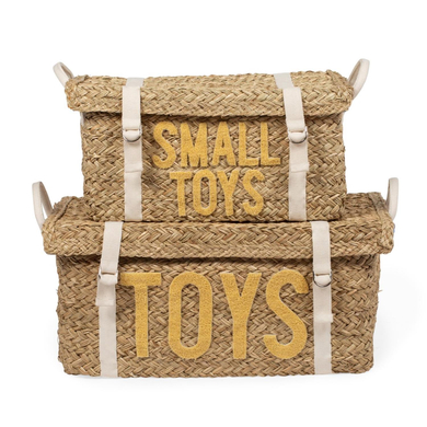 CHILDHOME Panier de rangement rotin lot de 2