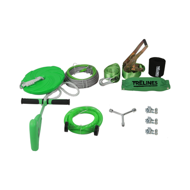 TRELINES Tyrolienne avec frein (30 m + montage rapide)