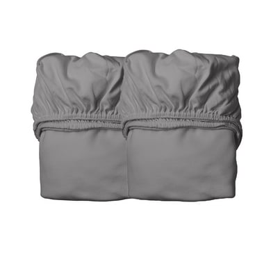 LEANDER Leander Draps-housses pour lit bébé pack de 2 cool grey