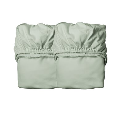 LEANDER Leander Drap-housse pour lit bébé pack de 2 sage green