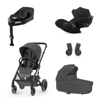 cybex GOLD Poussette trio combinée 3en1 Balios S Lux Black Moon Black nacelle Cot S cosy Cloud G i-Size base G