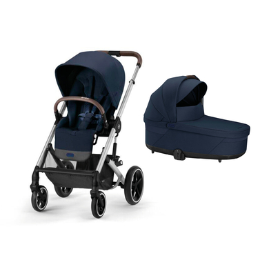 cybex GOLD Poussette duo combinée 2en1 Balios S Lux Silver Ocean Blue nacelle Cot S