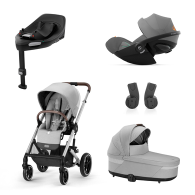 cybex GOLD Poussette trio combinée 3en1 Balios S Lux Silver Lava Grey nacelle Cot S cosy Cloud G i-Size base G