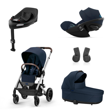 cybex GOLD Poussette trio combinée 3en1 Balios S Lux Silver Ocean Blue nacelle Cot S cosy Cloud G i-Size base G