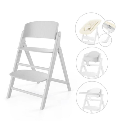 cybex GOLD Pack chaise haute enfant Click & Fold 4en1 All White bois
