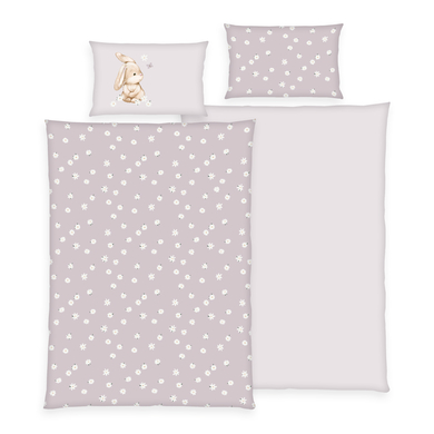 babybest® Parure de lit en flanelle Flower Bunny 100 x 135 cm