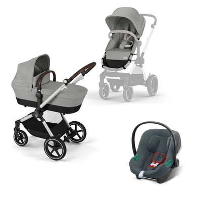 cybex GOLD Pack poussette trio combinée 3en1 Eos Lux cosy Aton B2 Stone Grey