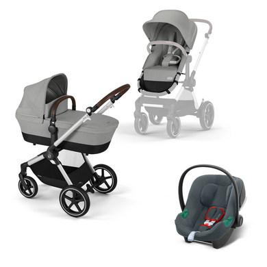 Image of cybex GOLD Passeggino 3 in 1 Eos Lux incl. ovetto Aton B2 Stone grigio059