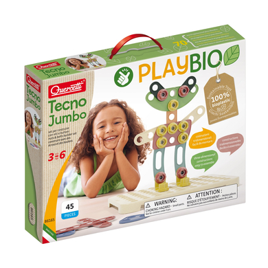 Quercetti PlayBio Tecno Jumbo kit de construction en bioplastique (45 pièces)