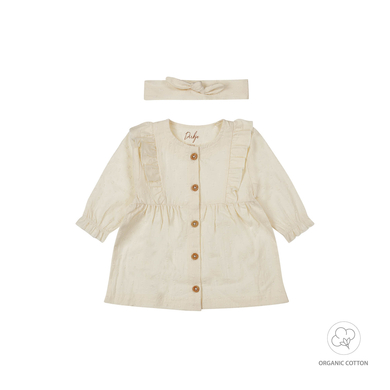 Dirkje Robe + serre-tête blanc cassé