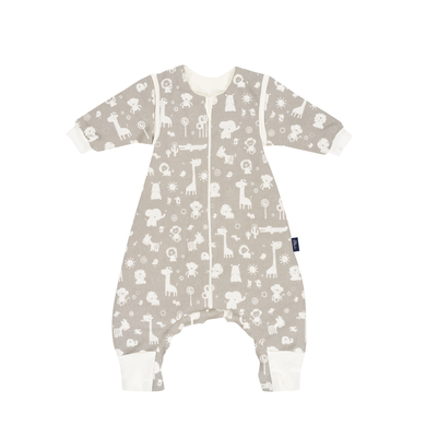 Alvi® Combinaison pyjama bébé manches amovibles animaux zoo taupe