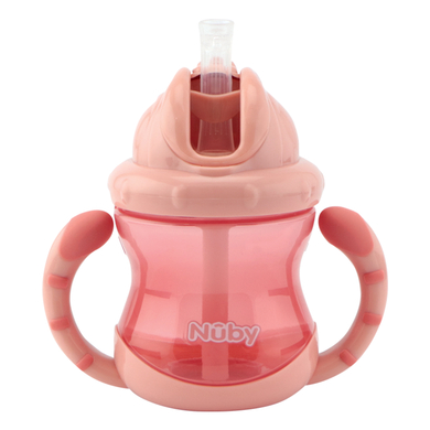 Image of No-Spill Nûby tazza con cannuccia e manici Flip-It 240ml da 12 mesi in rosa059