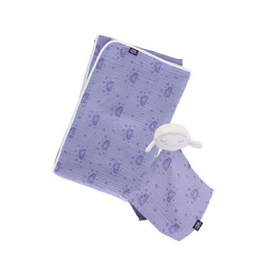 Sterntaler Plaid enfant et doudou mouton rêveur mousseline de coton