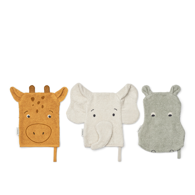 LIEWOOD Gant de toilette enfant Sylvester All together yellow mellow mix lot de 3