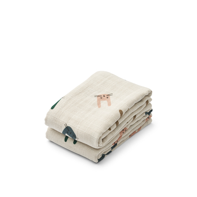 LIEWOOD Lewis mouchoirs en mousseline pack de 2 bunny/ sandy