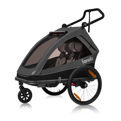 lionelo Remorque de vélo enfant Cama grey graphite