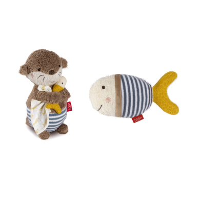 fehn® Jouet de bain et éponge de bain loutre Theo