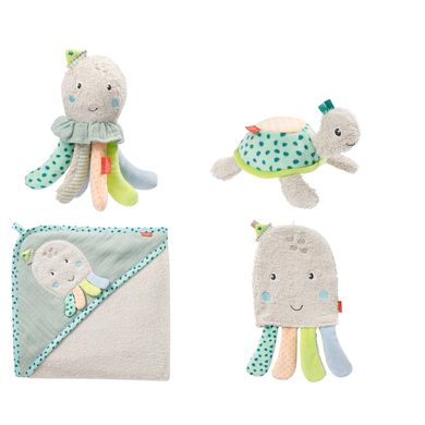 fehn® Cape de bain enfant gant jouet de bain Enfants de la mer 1 grand