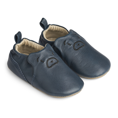 Image of classic LIEWOOD pantofole in pelle faccia d'orso navy059