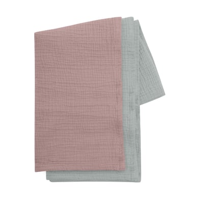kindsgard Plaid enfant himsky mousseline de coton rose/menthe lot de 2