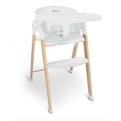 babyGO Chaise haute enfant évolutive Levels white wood optic