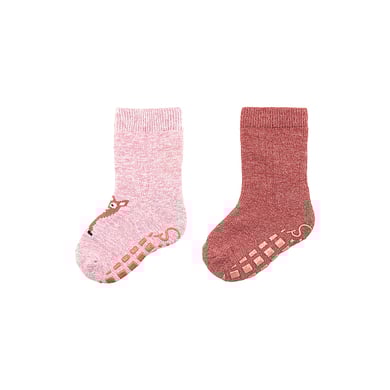 Sterntaler Chaussettes ABS pack double chevreuil rose poudré melange