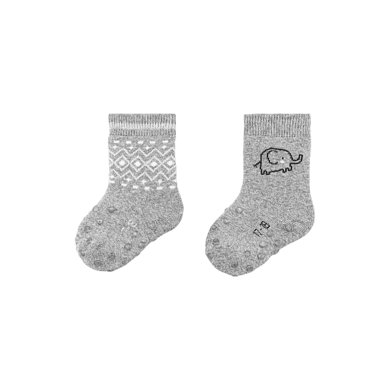 Sterntaler Chaussettes ABS double pack éléphant gris clair mélangé