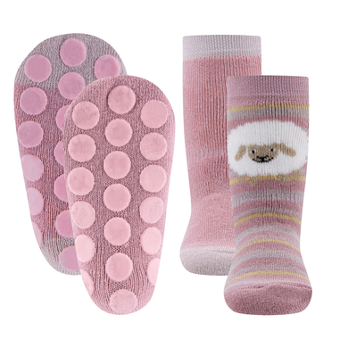 Ewers Stoppers chaussettes pack de 2 moutons old rose