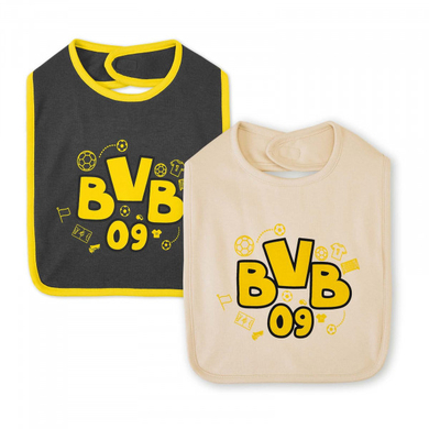 BVB Bavoir set de 2 pièces blanc cassé/gris foncé