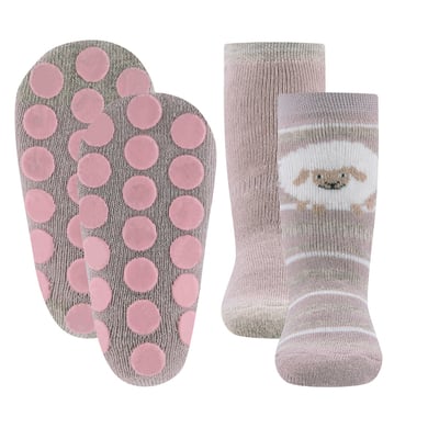 Ewers Lot de 2 chaussettes de protection fumée rose beige melange